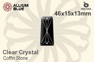 Preciosa Coffin Stone (115) 46x15x13mm - Clear Crystal