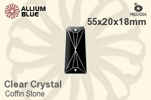 Preciosa Coffin Stone (115) 55x20x18mm - Clear Crystal - Haga Click en la Imagen para Cerrar