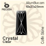 Preciosa Coffin Stone (115) 63x27x25mm - Clear Crystal
