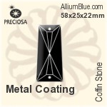 Preciosa Coffin Stone (115) 58x25x22mm - Metal Coating