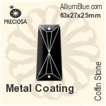 Preciosa Coffin Stone (115) 63x27x25mm - Metal Coating