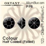 Oktant™ Premium チャトン (123) PP6 - カラー（ハーフ　コーティング） 裏面ゴールドフォイル