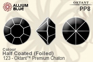 Oktant™ Premium 钻石形尖底石 (123) PP8 - 颜色（半涂层） 金色水银底 - 关闭视窗 >> 可点击图片
