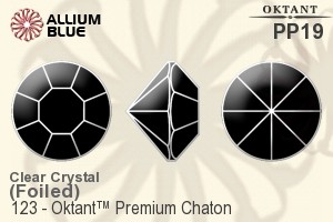 Oktant™ Premium 鑽石形尖底石 (123) PP19 - 透明白色 金色水銀底 - 關閉視窗 >> 可點擊圖片