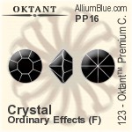 Oktant™ Premium 鑽石形尖底石 (123) PP16 - 白色（半塗層） 金色水銀底