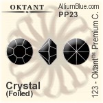 Oktant™ Premium 钻石形尖底石 (123) PP23 - 透明白色 金色水银底