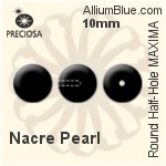 Preciosa Round Half-Hole MAXIMA Crystal Nacre Pearl (131 10 012) 10mm - Nacre Pearl
