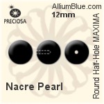 Preciosa Button Half-Hole Crystal Nacre Pearl (131 80 012) 16mm - Nacre Pearl