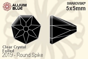 Swarovski Round Spike Flat Back No-Hotfix (2019) 5x5mm - Clear Crystal With Platinum Foiling - Haga Click en la Imagen para Cerrar