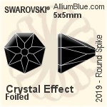 Swarovski Round Spike Flat Back No-Hotfix (2019) 6x6mm - Clear Crystal With Platinum Foiling