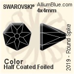 Swarovski Round Spike Flat Back No-Hotfix (2019) 4x4mm - Color (Half Coated) With Platinum Foiling