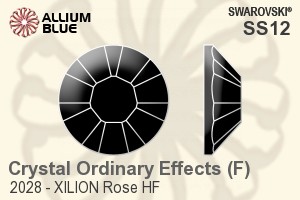 Swarovski XILION Rose Flat Back Hotfix (2028) SS12 - Crystal (Ordinary Effects) With Aluminum Foiling