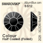 Swarovski XILION Rose Flat Back Hotfix (2028) SS12 - Colour (Half Coated) With Aluminum Foiling