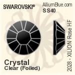 Swarovski XILION Rose Flat Back Hotfix (2038) SS48 - Clear Crystal With Silver Foiling
