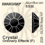 Swarovski XILION Rose Flat Back Hotfix (2028) SS20 - Colour (Uncoated) With Aluminum Foiling