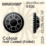 Swarovski XILION Rose Rimmed Flat Back Hotfix (2029) SS20 - Colour (Half Coated) With Aluminum Foiling