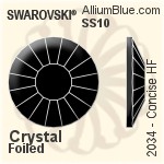 Swarovski Concise Flat Back Hotfix (2034) SS48 - Crystal Effect With Silver Foiling