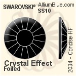 スワロフスキー Concise ラインストーン ホットフィックス (2034) SS10 - カラー（ハーフ　コーティング） 裏面シルバーフォイル