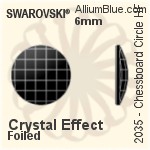 施华洛世奇 棋盘圆形 熨底平底石 (2035) 6mm - 白色（半涂层） 铝质水银底