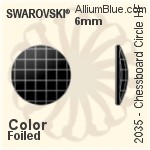 施華洛世奇 棋盤圓形 熨底平底石 (2035) 10mm - 白色（半塗層） 鋁質水銀底