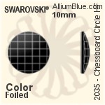施华洛世奇 棋盘圆形 熨底平底石 (2035) 10mm - 白色（半涂层） 铝质水银底