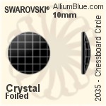 施華洛世奇 棋盤圓形 平底石 (2035) 10mm - 白色（半塗層） 白金水銀底
