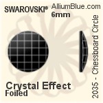スワロフスキー Chessboard Circle ラインストーン (2035) 6mm - クリスタル エフェクト 裏面プラチナフォイル