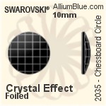 施华洛世奇 棋盘圆形 平底石 (2035) 14mm - 透明白色 白金水银底