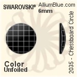 スワロフスキー Chessboard Circle ラインストーン (2035) 6mm - カラー 裏面にホイル無し