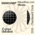 施華洛世奇 棋盤圓形 平底石 (2035) 6mm - 顏色 白金水銀底