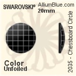 スワロフスキー Chessboard Circle フラットバック ラインストーン (2035) 30mm - カラー（コーティングなし） 裏面にホイル無し