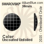 スワロフスキー Chessboard Circle ラインストーン (2035) 40mm - クリスタル 裏面プラチナフォイル
