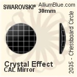Swarovski Chessboard Circle Flat Back No-Hotfix (2035) 40mm - Clear Crystal With Platinum Foiling