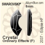 スワロフスキー Eclipse フラットバック ホットフィックス (2037) 14mm - カラー（ハーフ　コーティング） アルミニウムフォイル
