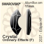 スワロフスキー Eclipse フラットバック ホットフィックス (2037) 8mm - カラー（コーティングなし） アルミニウムフォイル