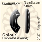 スワロフスキー Eclipse フラットバック ホットフィックス (2037) 14mm - カラー（コーティングなし） アルミニウムフォイル