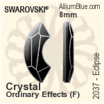 Swarovski Eclipse Flat Back No-Hotfix (2037) 14mm - Crystal (Ordinary Effects) With Platinum Foiling