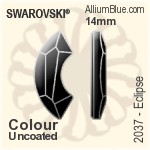スワロフスキー Eclipse フラットバック ラインストーン (2037) 17mm - カラー（コーティングなし） プラチナフォイル
