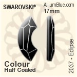 スワロフスキー Eclipse フラットバック ラインストーン (2037) 8mm - カラー（コーティングなし） 裏面にホイル無し