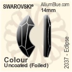 Swarovski Eclipse Flat Back No-Hotfix (2037) 14mm - Colour (Uncoated) Unfoiled