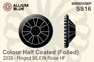 Swarovski Ringed XILION Rose Flat Back Hotfix (2039) SS16 - Colour (Half Coated) With Silver Foiling