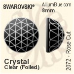 Swarovski Rose Cut Flat Back No-Hotfix (2072) 12mm - Clear Crystal With Platinum Foiling