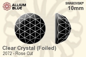 Swarovski Rose Cut Flat Back No-Hotfix (2072) 10mm - Clear Crystal With Platinum Foiling - Click Image to Close