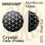 Swarovski Rose Cut Flat Back No-Hotfix (2072) 10mm - Clear Crystal With Platinum Foiling