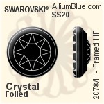 Swarovski Framed Flat Back Hotfix (2078/H) SS34 - Clear Crystal With Silver Foiling