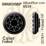 スワロフスキー Framed ラインストーン ホットフィックス (2078/H) SS16 - カラー（ハーフ　コーティング） 裏面シルバーフォイル