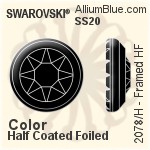 Swarovski Framed Flat Back Hotfix (2078/H) SS20 - Crystal Effect With Silver Foiling