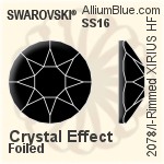 Swarovski Rimmed XIRIUS Rose Flat Back Hotfix (2078/I) SS34 - Color (Half Coated) With Silver Foiling
