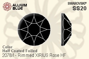スワロフスキー Rimmed XIRIUS Rose ラインストーン ホットフィックス (2078/I) SS20 - カラー（ハーフ　コーティング） 裏面シルバーフォイル - ウインドウを閉じる