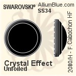 スワロフスキー Framed カボション ラインストーン ホットフィックス (2080/H) SS34 - カラー（ハーフ　コーティング） 裏面アルミニウムフォイル